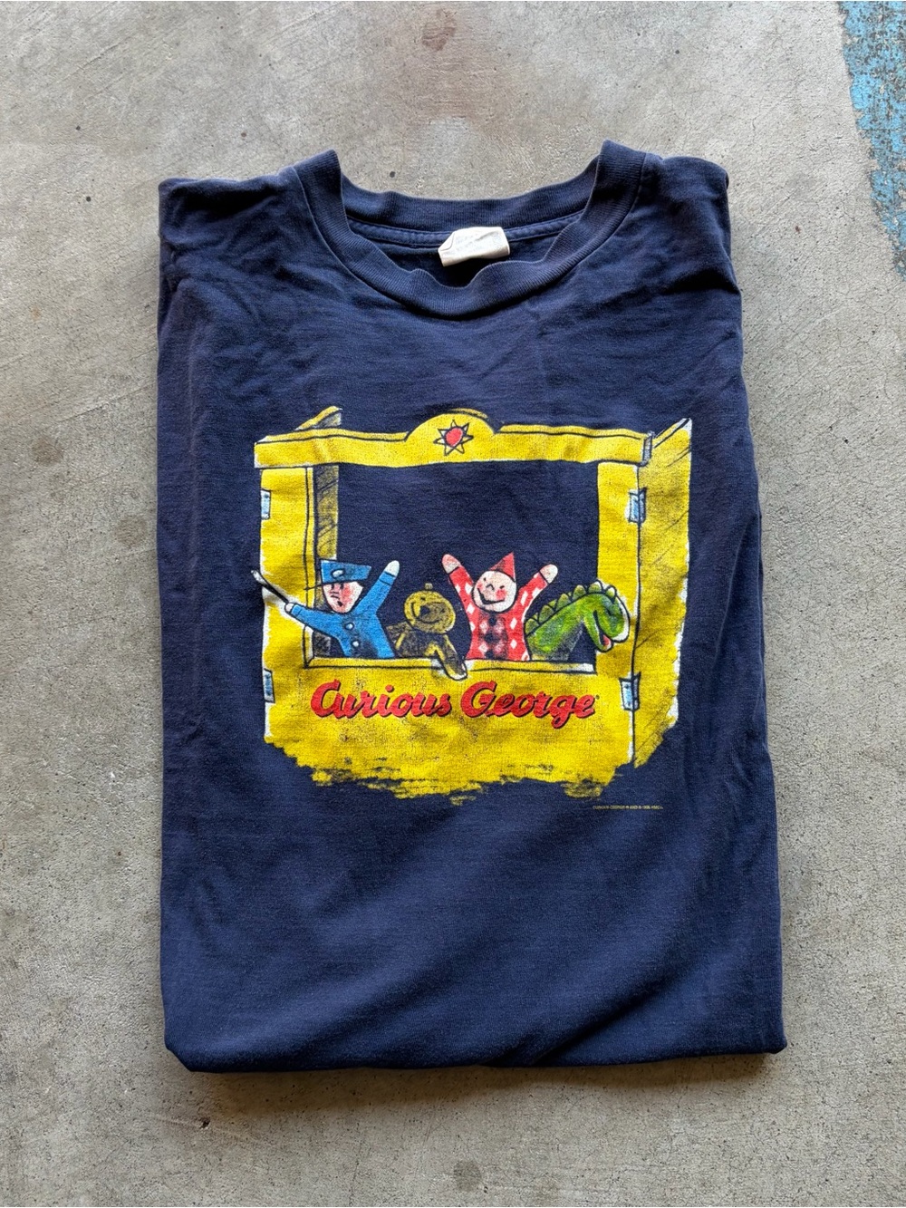 Vintage Curious George Puppet Master T Shirt 90s USA Cartoon Cronies